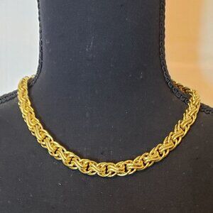 VTG Napier Heavy Gold tone Woven Necklace